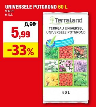 Promotions Universele potgrond - Terraland - Valide de 01/05/2024 à 21/05/2024 chez Hubo