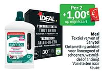 Promoties Ideal textiel verven of sanytol ontsmettingsmiddel voor linnengoed of schoenen, wasmiddel of antimijt - Huismerk - Intermarche - Geldig van 01/05/2024 tot 31/05/2024 bij Intermarche