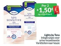 Promoties Lights by tena inlegkruisjes voor urine-incontinentie - Tena - Geldig van 01/05/2024 tot 31/05/2024 bij Intermarche