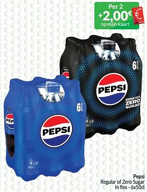 Promotions Pepsi regular of zero sugar - Pepsi - Valide de 01/05/2024 à 31/05/2024 chez Intermarche