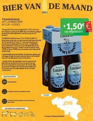 Promotions Timmermans wit lambiek bier - Timmermans - Valide de 01/05/2024 à 31/05/2024 chez Intermarche