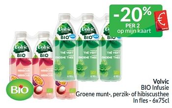 Promoties Volvic bio infusie groene munt-, perzik- of hibiscusthee - Volvic - Geldig van 01/05/2024 tot 31/05/2024 bij Intermarche