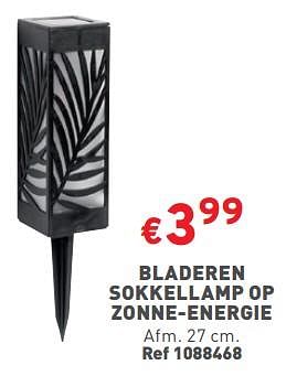 Promoties Bladeren sokkellamp op zonne-energie - Huismerk - Trafic  - Geldig van 02/05/2024 tot 06/05/2024 bij Trafic