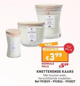 Promotions Knetterende kaars - Produit maison - Trafic  - Valide de 02/05/2024 à 06/05/2024 chez Trafic