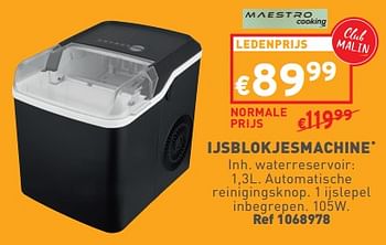 Promotions Maestro ijsblokjesmachine - Maestro - Valide de 02/05/2024 à 06/05/2024 chez Trafic