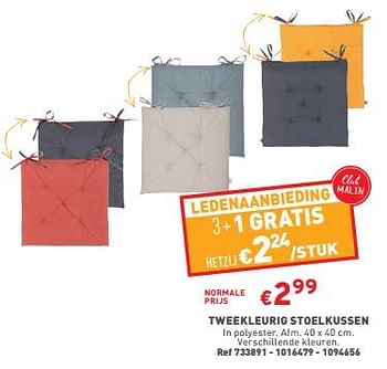 Promoties Tweekleurig stoelkussen - Huismerk - Trafic  - Geldig van 02/05/2024 tot 06/05/2024 bij Trafic
