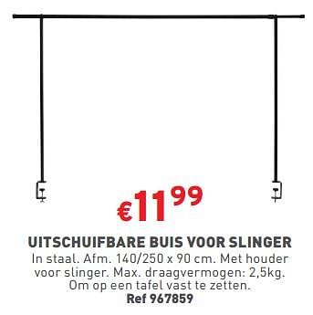 Promoties Uitschuifbare buis voor slinger - Huismerk - Trafic  - Geldig van 02/05/2024 tot 06/05/2024 bij Trafic