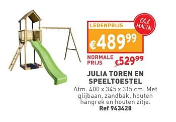 Promotions Julia toren en speeltoestel - Produit maison - Trafic  - Valide de 02/05/2024 à 06/05/2024 chez Trafic
