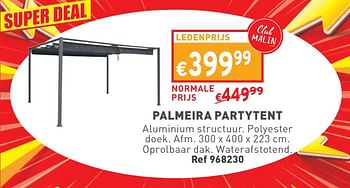Promotions Palmeira partytent - Produit maison - Trafic  - Valide de 02/05/2024 à 06/05/2024 chez Trafic