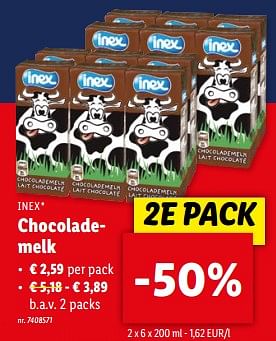 Promoties Chocolademelk - Inex - Geldig van 08/05/2024 tot 14/05/2024 bij Lidl