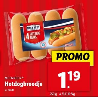 Promoties Hotdogbroodje - Mcennedy - Geldig van 08/05/2024 tot 14/05/2024 bij Lidl