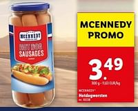 Promoties Hotdogworsten - Mcennedy - Geldig van 08/05/2024 tot 14/05/2024 bij Lidl