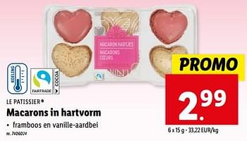 Promotions Macarons in hartvorm - Le Patissier - Valide de 08/05/2024 à 14/05/2024 chez Lidl