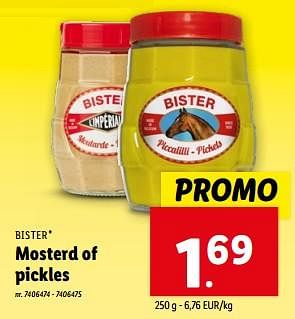 Promotions Mosterd of pickles - Bister - Valide de 08/05/2024 à 14/05/2024 chez Lidl