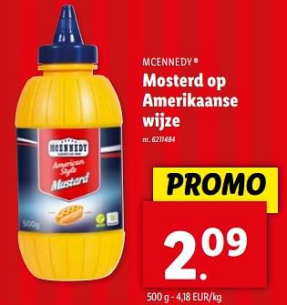 Promotions Mosterd op amerikaanse wijze - Mcennedy - Valide de 08/05/2024 à 14/05/2024 chez Lidl