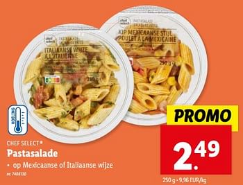 Promotions Pastasalade - Chef select - Valide de 08/05/2024 à 14/05/2024 chez Lidl