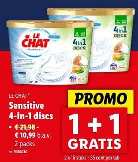 Promotions Sensitive 4-in-1 discs - Le Chat - Valide de 08/05/2024 à 14/05/2024 chez Lidl