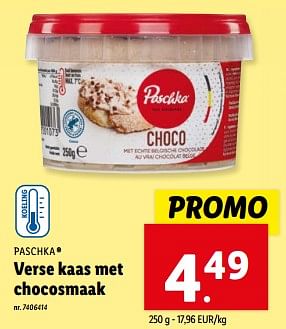 Promotions Verse kaas met chocosmaak - Paschka - Valide de 08/05/2024 à 14/05/2024 chez Lidl