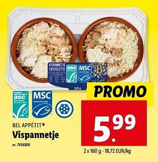 Promotions Vispannetje - Bel Appétit - Valide de 08/05/2024 à 14/05/2024 chez Lidl
