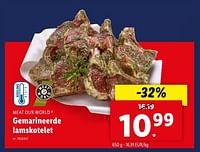 Promoties Gemarineerde lamskotelet - Meat our World - Geldig van 08/05/2024 tot 14/05/2024 bij Lidl
