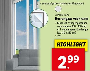 Promoties Horrengaas voor raam - Livarno - Geldig van 08/05/2024 tot 14/05/2024 bij Lidl