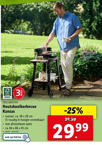 Promotions Houtskoolbarbecue kansas - Grill Meister - Valide de 08/05/2024 à 14/05/2024 chez Lidl