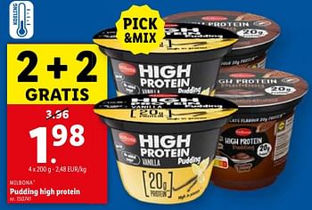 Promotions Pudding high protein - Milbona - Valide de 08/05/2024 à 14/05/2024 chez Lidl
