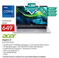 Promoties Acer aspire 3 a317 54 71ez - Acer - Geldig van 26/04/2024 tot 31/05/2024 bij Selexion