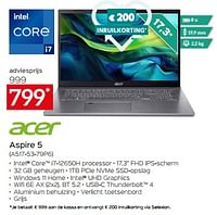 Promoties Acer aspire 5 a517 53 79p6 - Acer - Geldig van 26/04/2024 tot 31/05/2024 bij Selexion