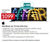 Promoties Apple macbook air 13 met m3 chip - Apple - Geldig van 26/04/2024 tot 31/05/2024 bij Selexion