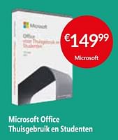 Promoties Microsoft office thuisgebruik en studenten - Microsoft - Geldig van 26/04/2024 tot 31/05/2024 bij Selexion
