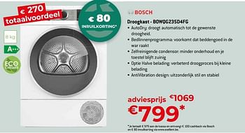 Promoties Bosch droogkast - bowqg235d4fg - Bosch - Geldig van 26/04/2024 tot 31/05/2024 bij Exellent