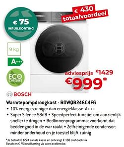 Bosch warmtepompdroogkast - bowqb246c4fg