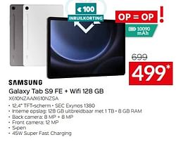Samsung galaxy tab s9 fe + wifi 128 gb x610nzaa-x610nzsa