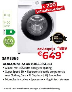 Samsung wasmachine - s1ww11dg6b25leu3