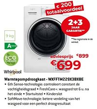 Whirlpool warmtepompdroogkast - wxfftm229x3bxbe-Whirlpool