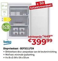 Promoties Beko diepvrieskast - befse1175n - Beko - Geldig van 26/04/2024 tot 31/05/2024 bij Exellent