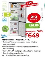 Promoties Beko koelvriescombi - b9b5rcna366hg - Beko - Geldig van 26/04/2024 tot 31/05/2024 bij Exellent