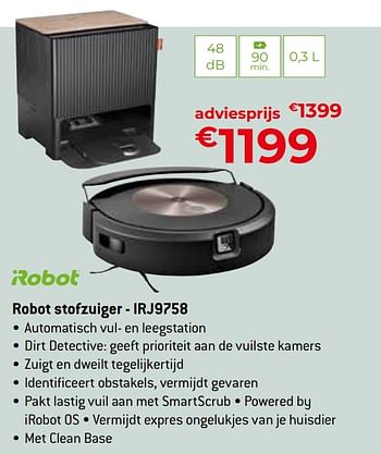 Promotions Irobot robot stofzuiger - irj9758 - iRobot - Valide de 26/04/2024 à 31/05/2024 chez Exellent