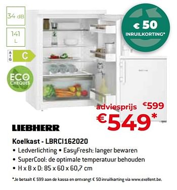 Promotions Liebherr koelkast - lbrci162020 - Liebherr - Valide de 26/04/2024 à 31/05/2024 chez Exellent