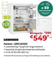 Promoties Liebherr koelkast - lbrci162020 - Liebherr - Geldig van 26/04/2024 tot 31/05/2024 bij Exellent