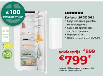 Promoties Liebherr koelkast - lbrd500022 - Liebherr - Geldig van 26/04/2024 tot 31/05/2024 bij Exellent