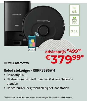 Promotions Rowenta robot stofzuiger - rorr8595wh - Rowenta - Valide de 26/04/2024 à 31/05/2024 chez Exellent