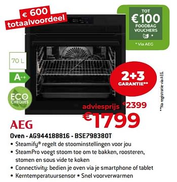 Promotions Aeg oven - ag944188816 - bse798380t - AEG - Valide de 26/04/2024 à 31/05/2024 chez Exellent