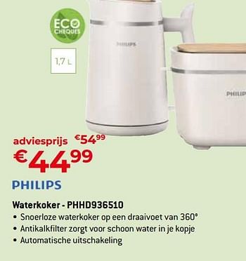 Promoties Philips waterkoker - phhd936510 - Philips - Geldig van 26/04/2024 tot 31/05/2024 bij Exellent