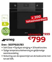 Promoties Smeg oven - s6sfp6101tb3 - Smeg - Geldig van 26/04/2024 tot 31/05/2024 bij Exellent