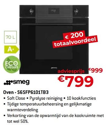 Promotions Smeg oven - s6sfp6101tb3 - Smeg - Valide de 26/04/2024 à 31/05/2024 chez Exellent