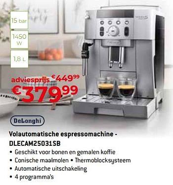 Promoties Delonghi volautomatische espressomachine - dlecam25031sb - Delonghi - Geldig van 26/04/2024 tot 31/05/2024 bij Exellent