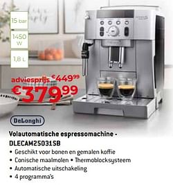 Delonghi volautomatische espressomachine - dlecam25031sb