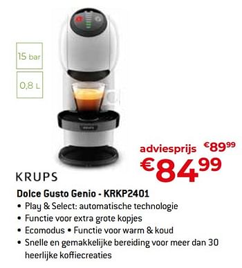 Promoties Krups dolce gusto genio - krkp2401 - Krups - Geldig van 26/04/2024 tot 31/05/2024 bij Exellent